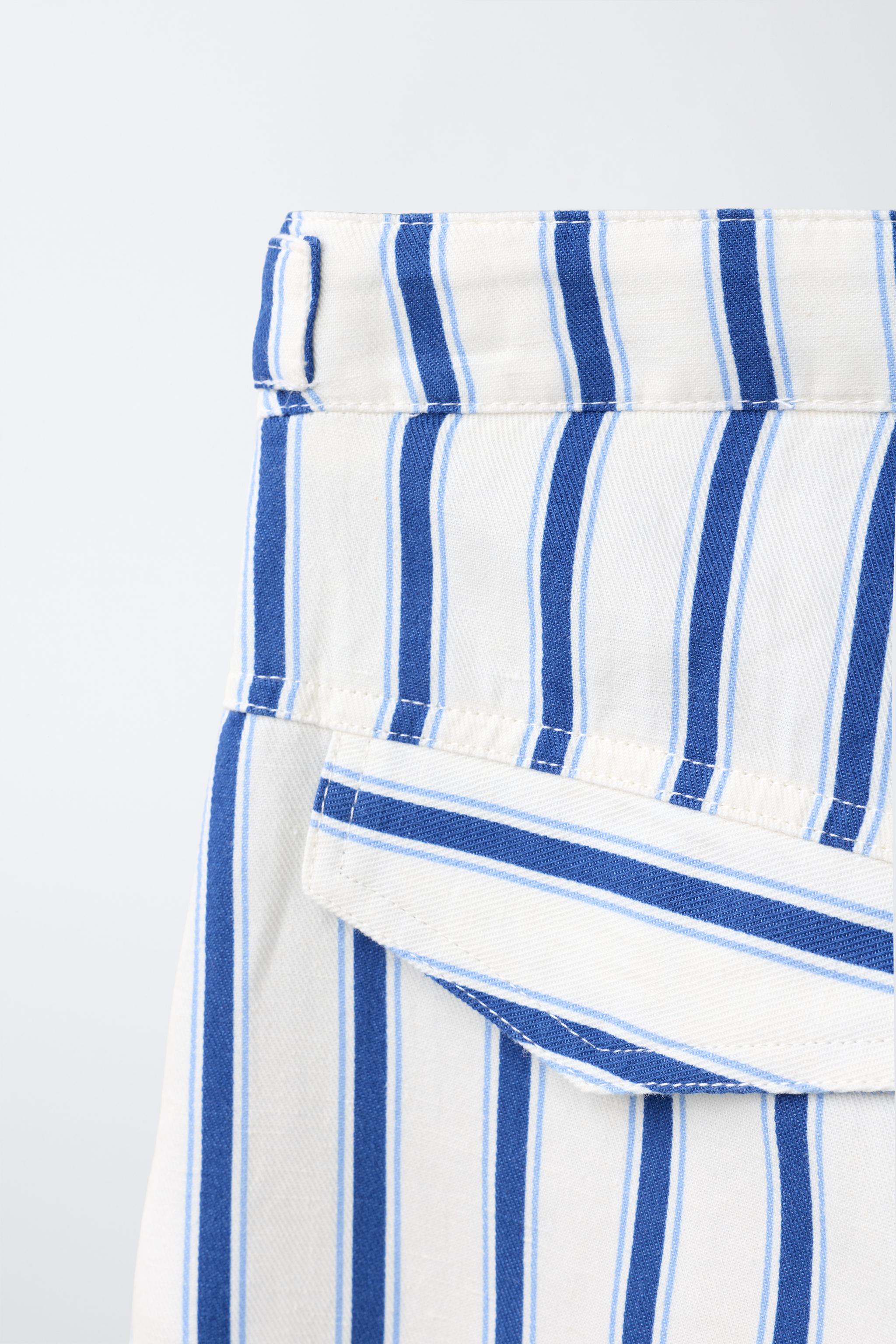 STRIPED BARREL PANTS